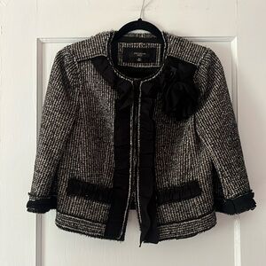 Ann Taylor Petites Women’s Black & White Tweed Jacket/Blazer - Size 8P